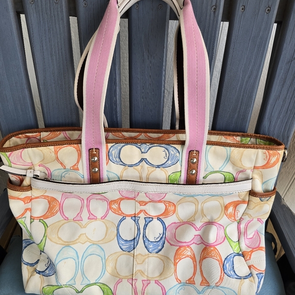 Coach Vintage 2006 Rare Scribble Multi-colored Multibaby Tote/Crossbo. Bag 10676 - Picture 2 of 16